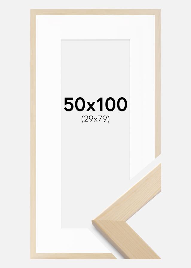 Cadre Trendline Nature 50x100 cm - Passe-partout Blanc 30x80 cm