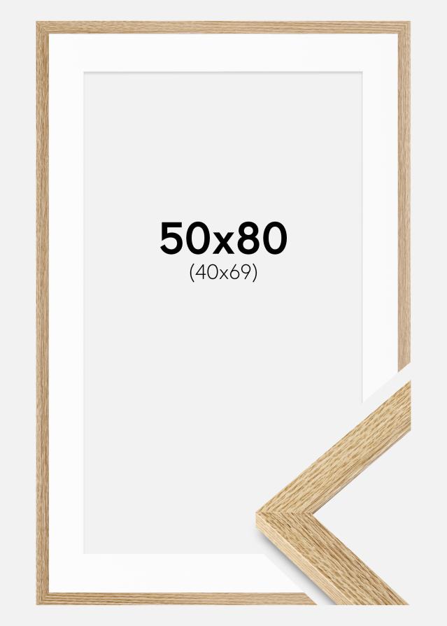 Cadre Selection Chêne 50x80 cm - Passe-partout Blanc 41x70 cm