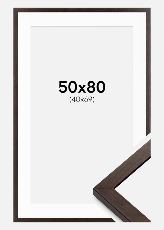 Cadre Selection Noyer 50x80 cm - Passe-partout Blanc 41x70 cm