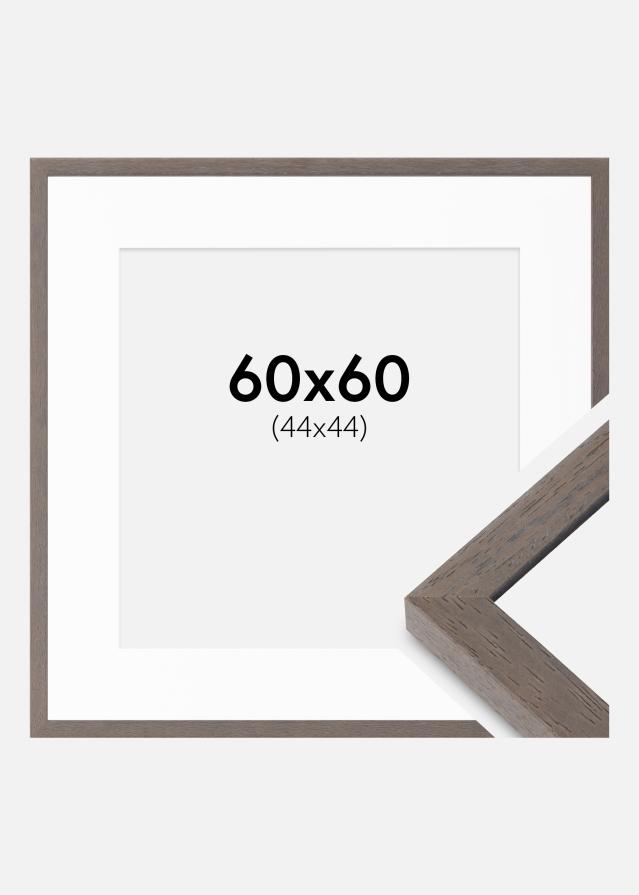 Cadre Hermes Gris 60x60 cm - Passe-partout Blanc 45x45 cm