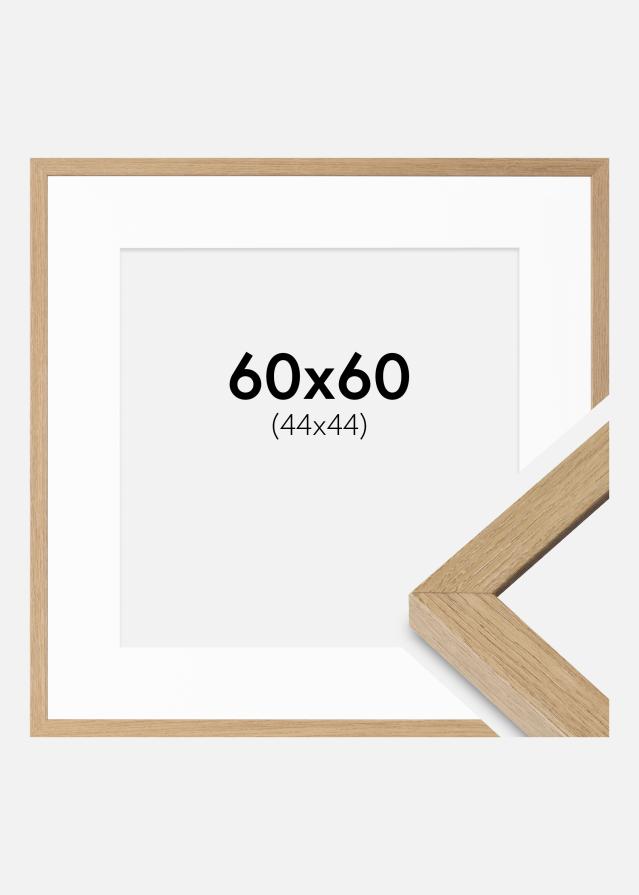 Cadre Hermes Chêne Naturel 60x60 cm - Passe-partout Blanc 45x45 cm