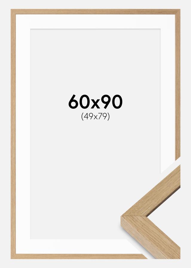 Cadre Hermes Chêne Naturel 60x90 cm - Passe-partout Blanc 50x80 cm