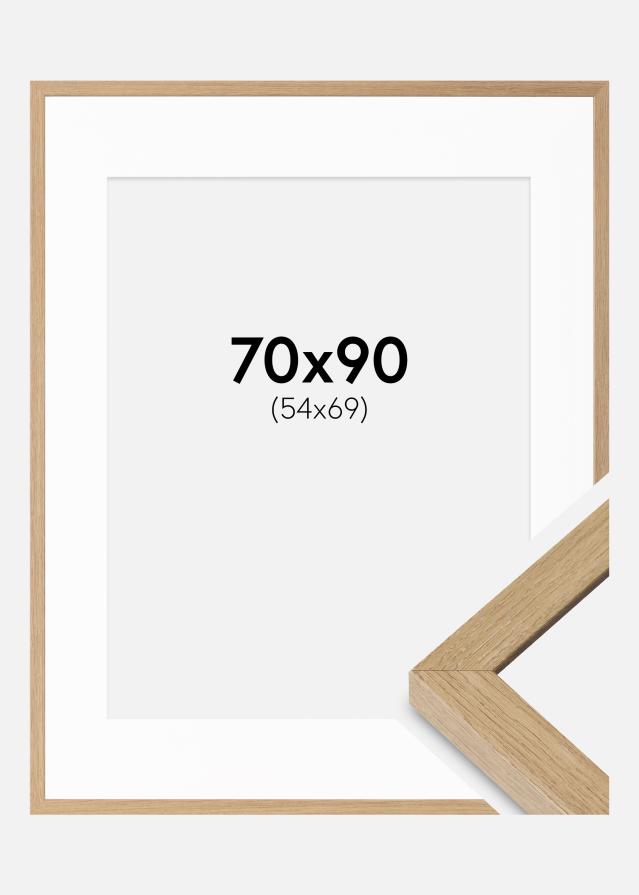 Cadre Hermes Chêne Naturel 70x90 cm - Passe-partout Blanc 55x70 cm