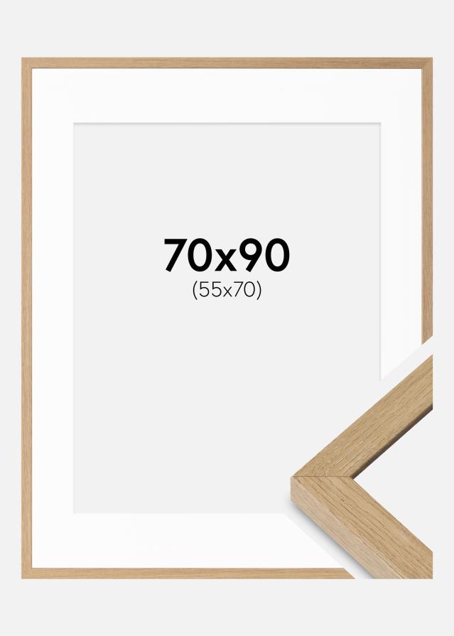 Cadre Hermes Chêne Naturel 70x90 cm - Passe-partout Blanc 56x71 cm