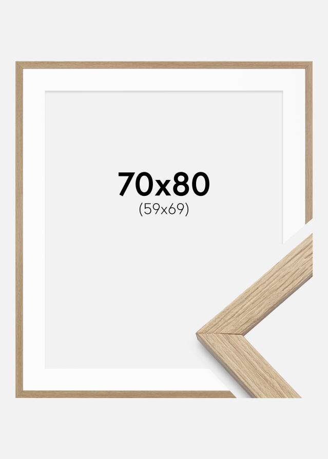 Cadre Stilren Chêne 70x80 cm - Passe-partout Blanc 60x70 cm