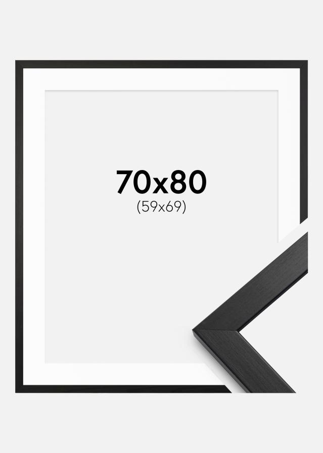 Cadre Stilren Noir 70x80 cm - Passe-partout Blanc 60x70 cm
