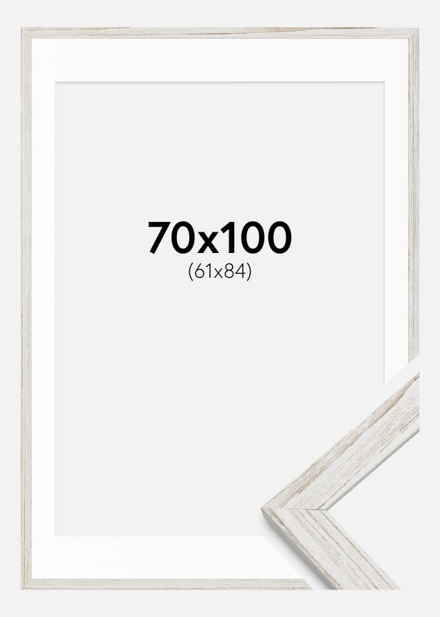 Cadre Stilren Vintage Blanc 70x100 cm - Passe-partout Blanc 62x85 cm