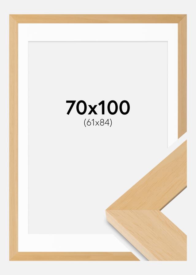 Cadre Juno Bois 70x100 cm - Passe-partout Blanc 62x85 cm
