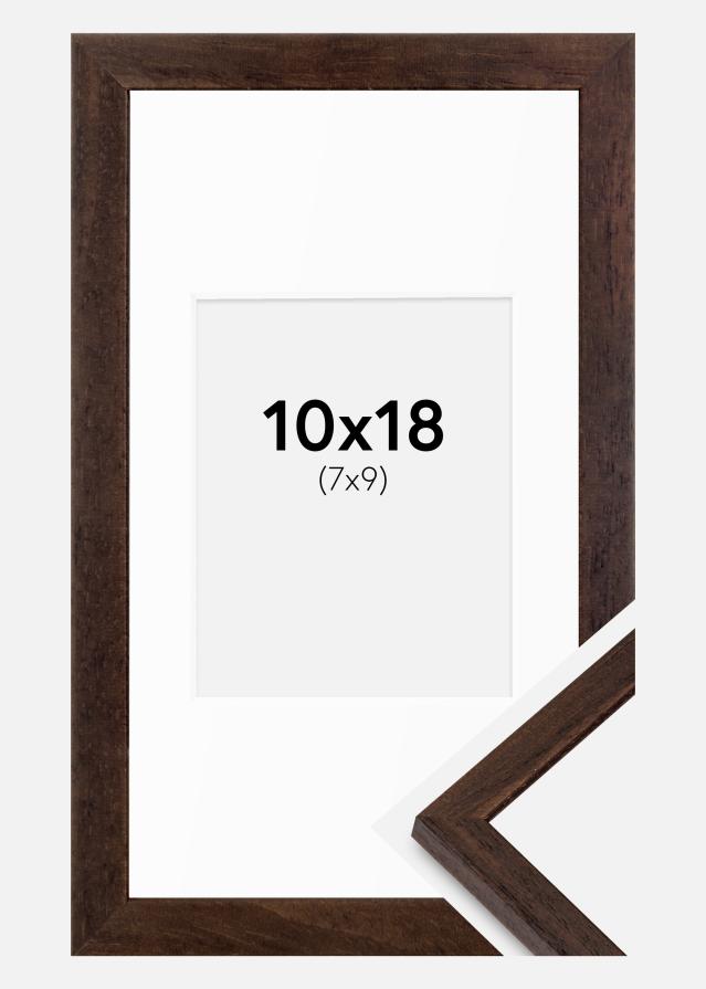 Cadre Edsbyn Noyer 10x18 cm - Passe-partout Blanc 8x10 cm