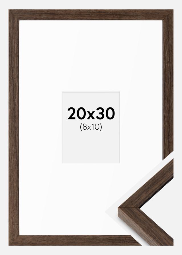 Cadre Ares Noyer 20x30 cm - Passe-partout Blanc 9x11 cm