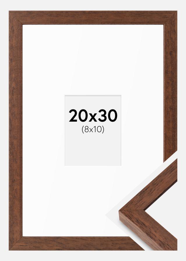 Cadre Hermes Teak 20x30 cm - Passe-partout Blanc 9x11 cm