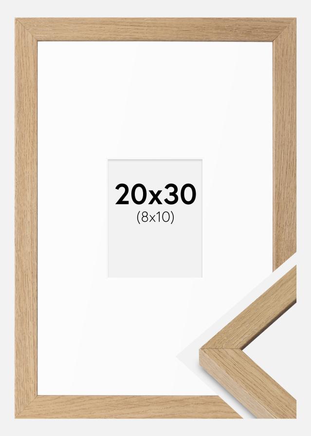 Cadre Hermes Chêne Naturel 20x30 cm - Passe-partout Blanc 9x11 cm