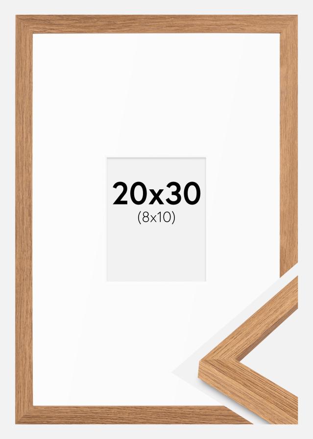 Cadre Modern Teak 20x30 cm - Passe-partout Blanc 9x11 cm