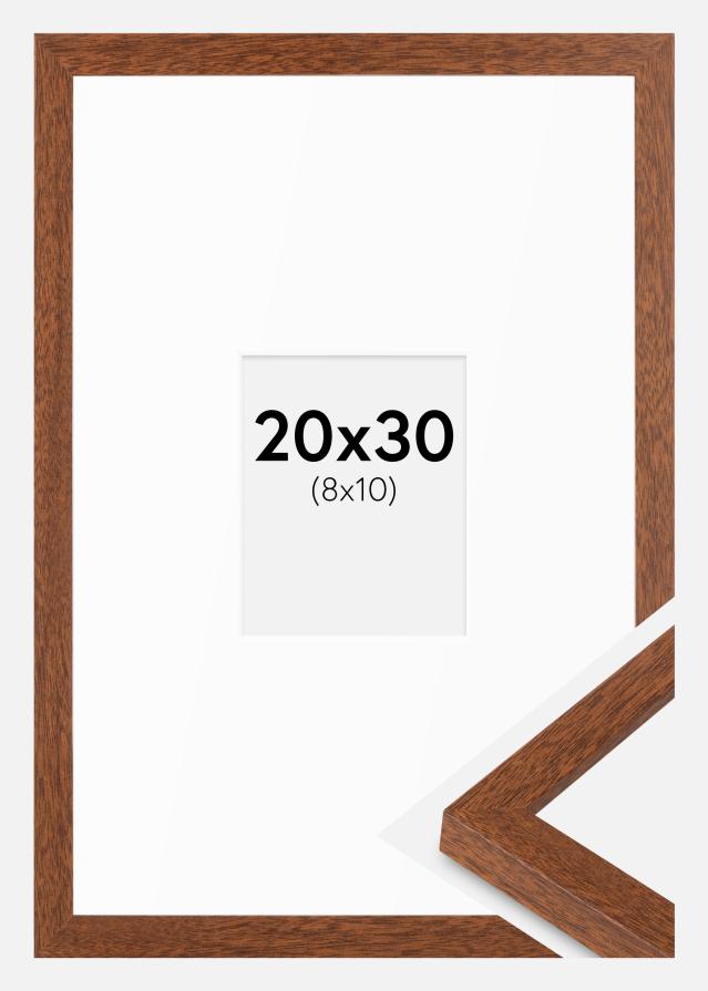 Cadre Modern Chaud Marron 20x30 cm - Passe-partout Blanc 9x11 cm