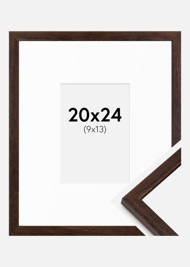 Cadre Edsbyn Noyer 20x24 cm - Passe-partout Blanc 10x14 cm