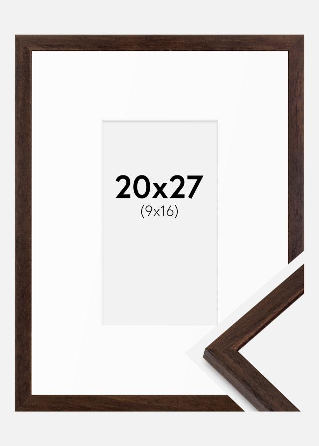Cadre Edsbyn Noyer 20x27 cm - Passe-partout Blanc 10x17 cm