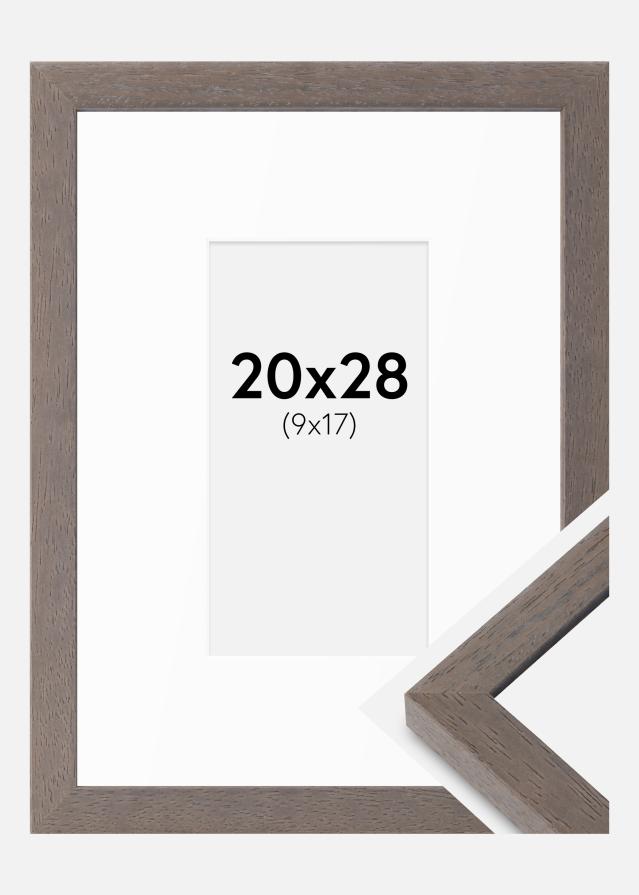 Cadre Hermes Gris 20x28 cm - Passe-partout Blanc 10x18 cm