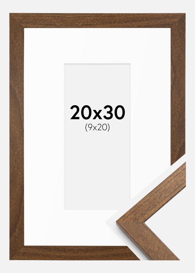 Cadre Stilren chaud Marron 20x30 cm - Passe-partout Blanc 10x21 cm