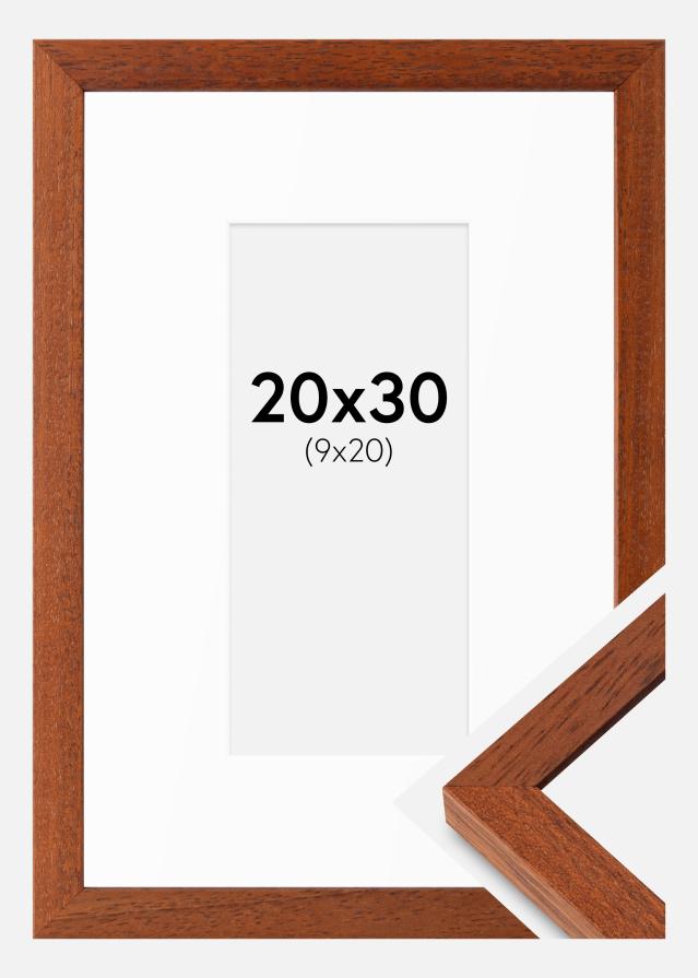 Cadre Hermes Cerise 20x30 cm - Passe-partout Blanc 10x21 cm