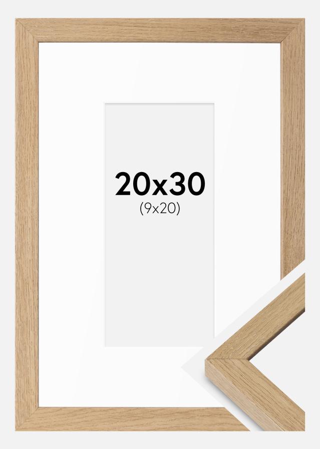 Cadre Hermes Chêne Naturel 20x30 cm - Passe-partout Blanc 10x21 cm