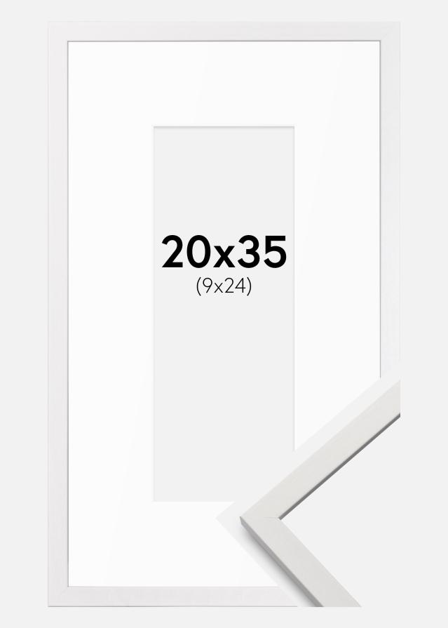 Cadre Edsbyn Blanc 20x35 cm - Passe-partout Blanc 10x25 cm