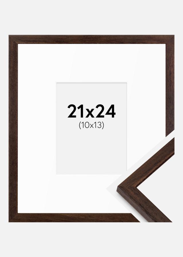 Cadre Edsbyn Noyer 21x24 cm - Passe-partout Blanc 11x14 cm