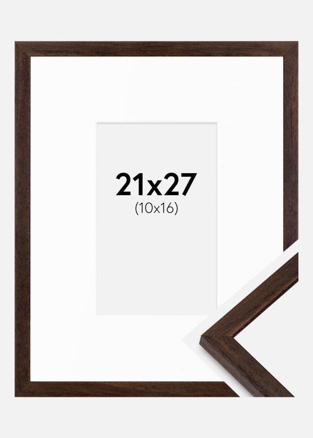 Cadre Edsbyn Noyer 21x27 cm - Passe-partout Blanc 11x17 cm