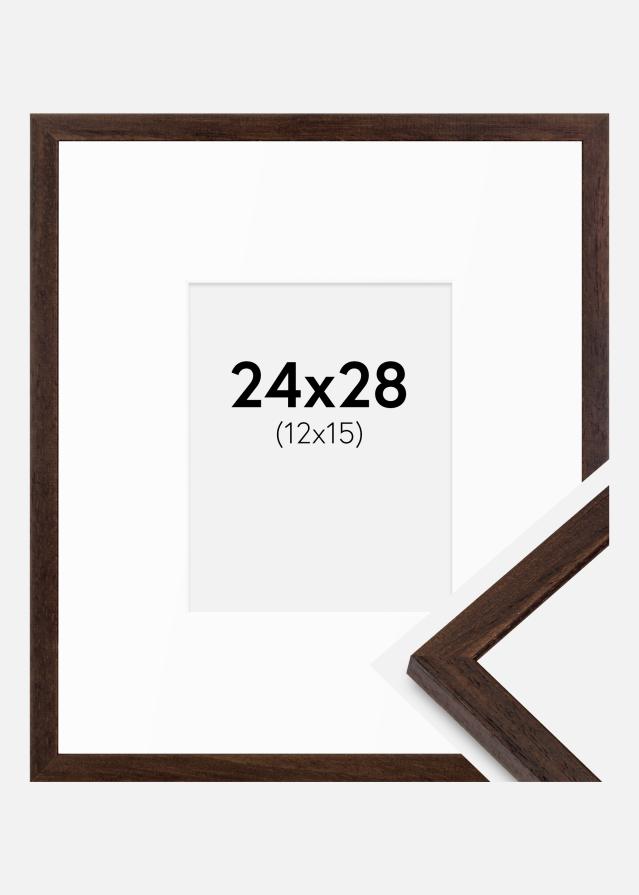 Cadre Edsbyn Noyer 24x28 cm - Passe-partout Blanc 13x16 cm