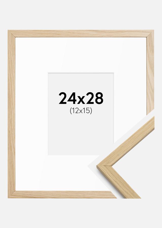 Cadre Edsbyn Chêne 24x28 cm - Passe-partout Blanc 13x16 cm