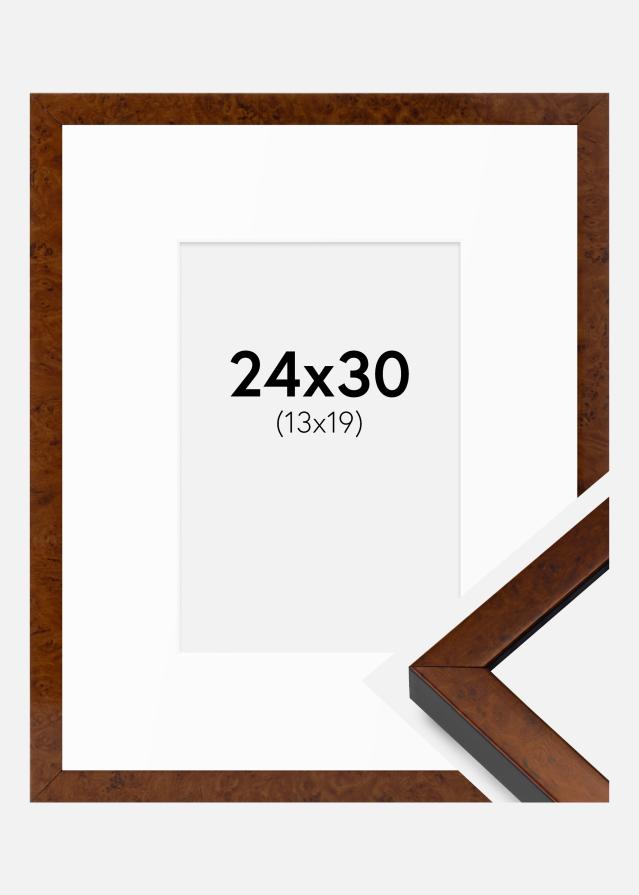 Cadre Ares Noyer 24x30 cm - Passe-partout Blanc 14x20 cm