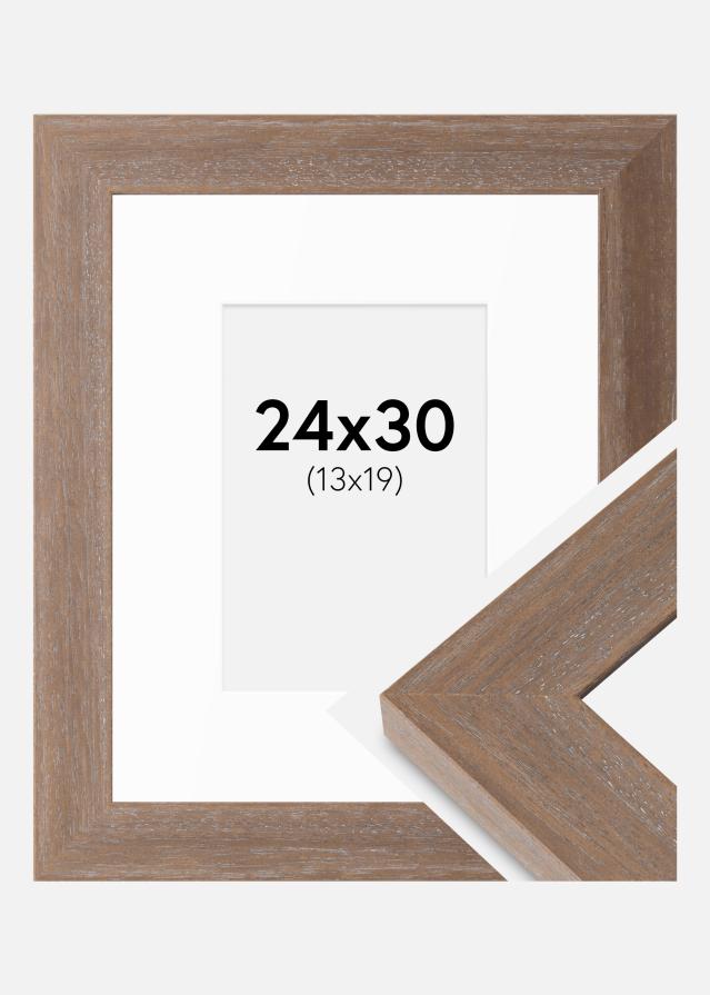 Cadre Juno Gris 24x30 cm - Passe-partout Blanc 14x20 cm