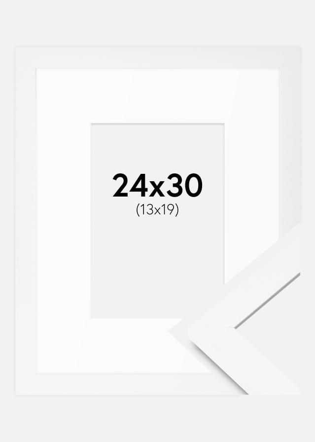 Cadre BGA Classic Blanc 24x30 cm - Passe-partout Blanc 14x20 cm