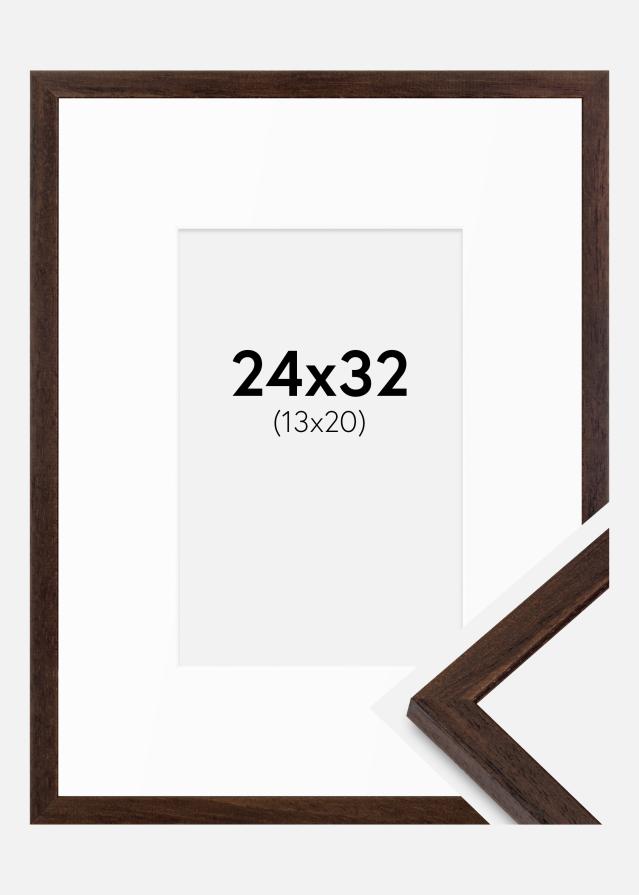 Cadre Edsbyn Noyer 24x32 cm - Passe-partout Blanc 14x21 cm