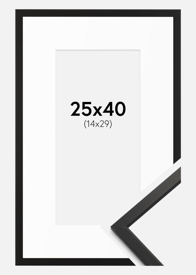 Cadre Edsbyn Noir 25x40 cm - Passe-partout Blanc 15x30 cm
