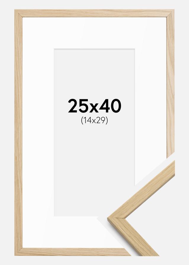Cadre Edsbyn Chêne 25x40 cm - Passe-partout Blanc 15x30 cm