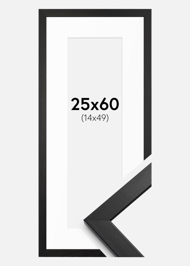 Cadre Stilren Noir 25x60 cm - Passe-partout Blanc 15x50 cm