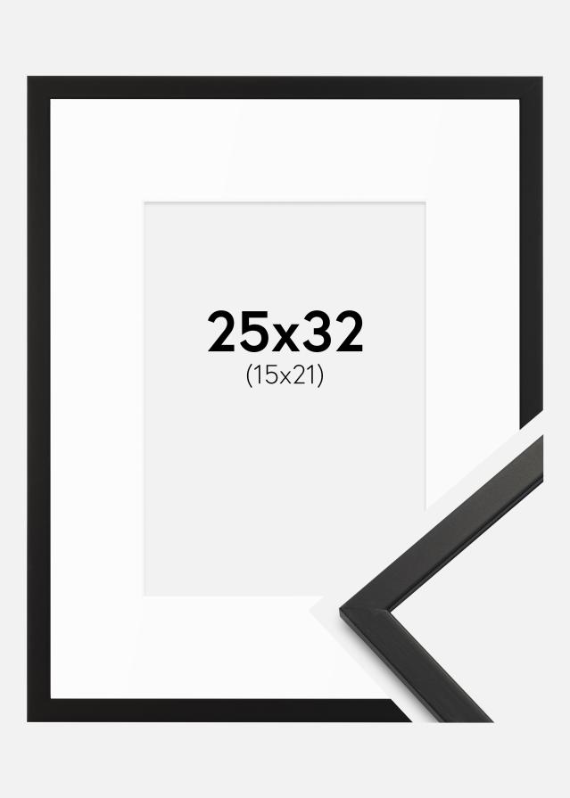 Cadre Edsbyn Noir 25x32 cm - Passe-partout Blanc 16x22 cm