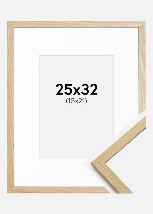 Cadre Edsbyn Chêne 25x32 cm - Passe-partout Blanc 16x22 cm