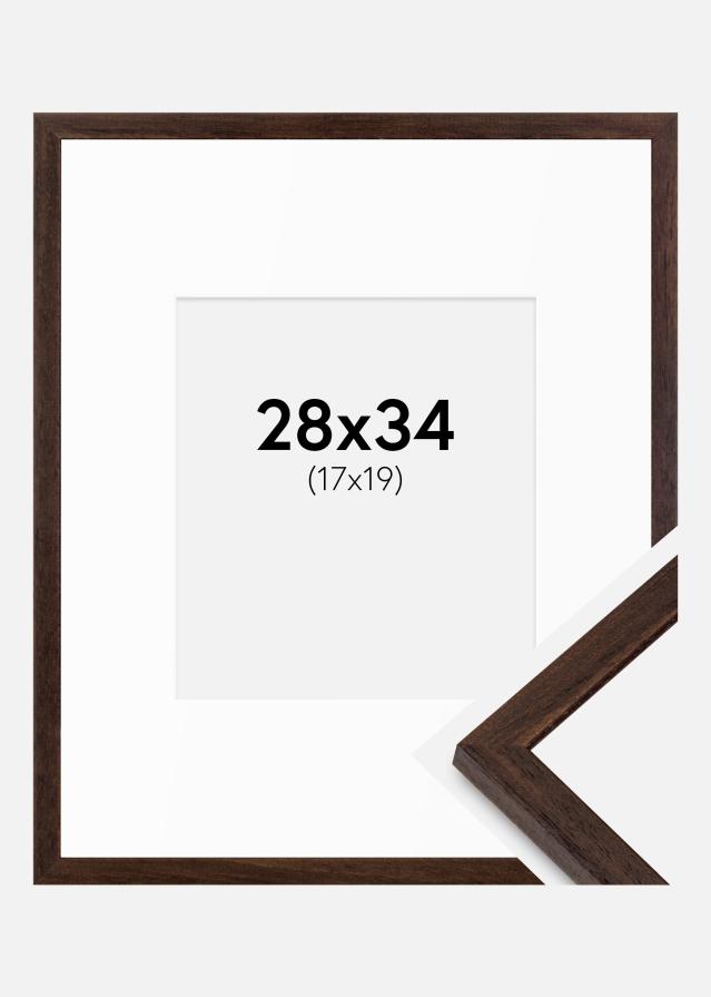 Cadre Edsbyn Noyer 28x34 cm - Passe-partout Blanc 18x20 cm