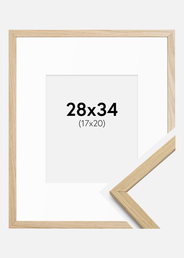 Cadre Edsbyn Chêne 28x34 cm - Passe-partout Blanc 18x21 cm