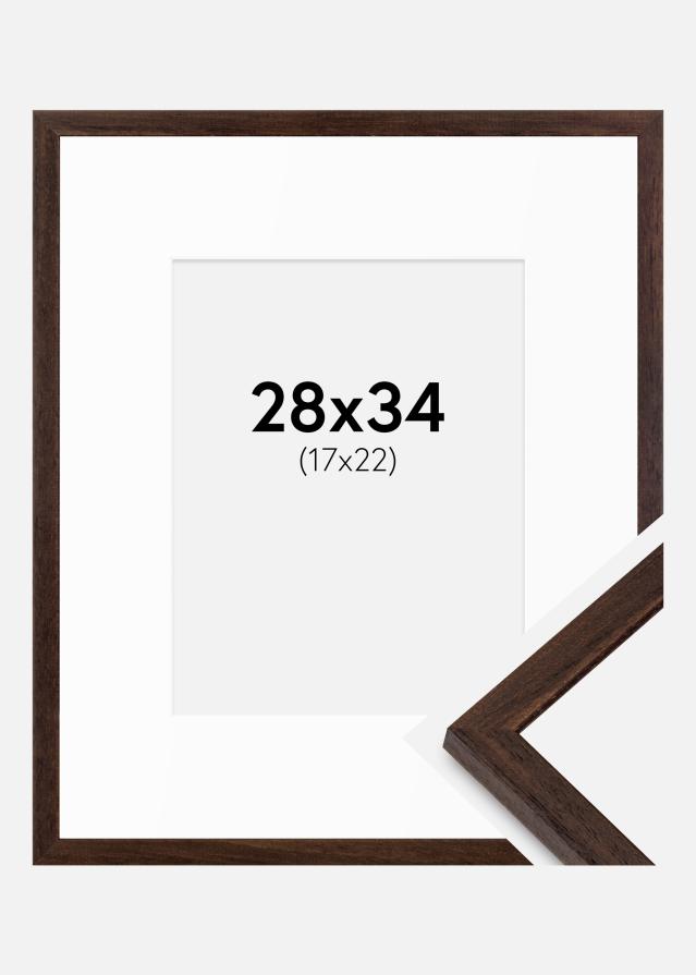Cadre Edsbyn Noyer 28x34 cm - Passe-partout Blanc 18x23 cm