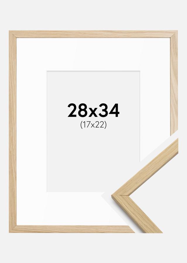Cadre Edsbyn Chêne 28x34 cm - Passe-partout Blanc 18x23 cm