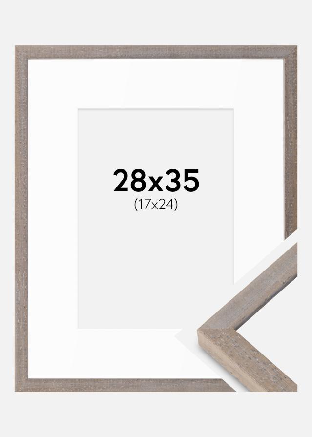 Cadre Ares Gris 28x35 cm - Passe-partout Blanc 18x25 cm
