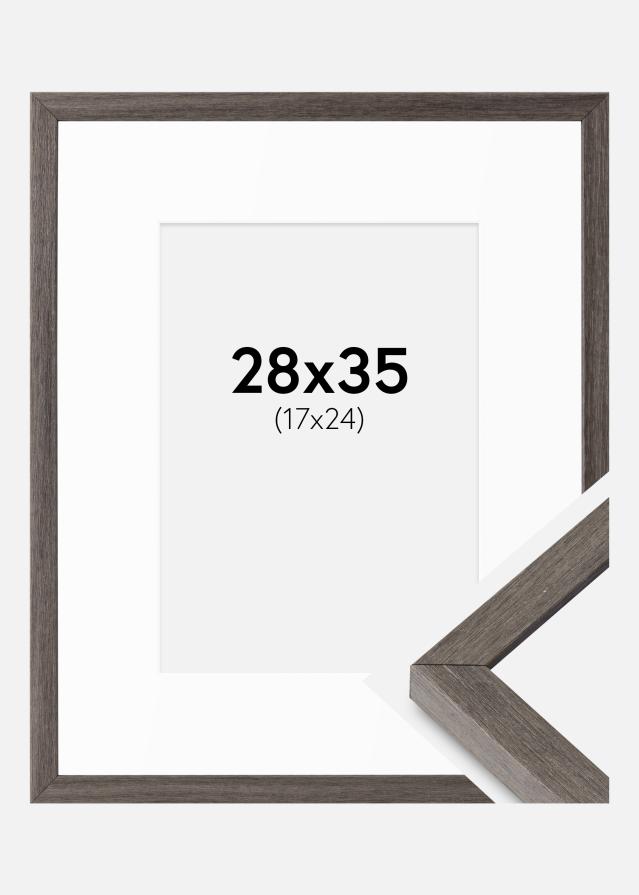 Cadre Ares Chêne gris 28x35 cm - Passe-partout Blanc 18x25 cm