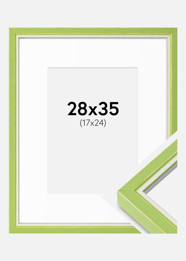 Cadre Diana Vert clair 28x35 cm - Passe-partout Blanc 18x25 cm