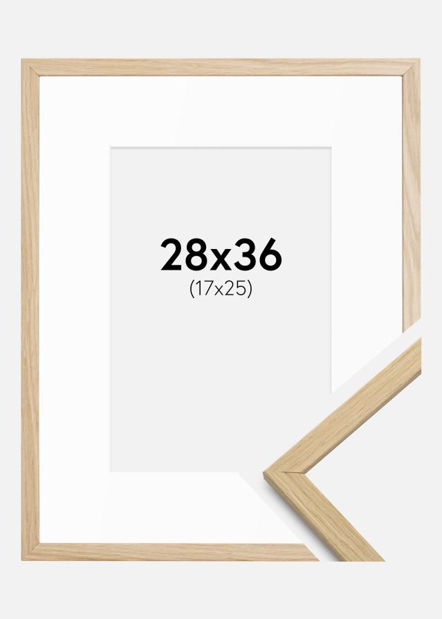 Cadre Edsbyn Chêne 28x36 cm - Passe-partout Blanc 18x26 cm