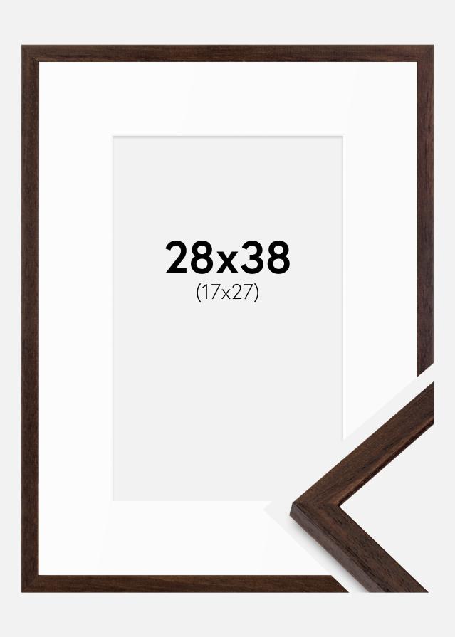 Cadre Edsbyn Noyer 28x38 cm - Passe-partout Blanc 18x28 cm