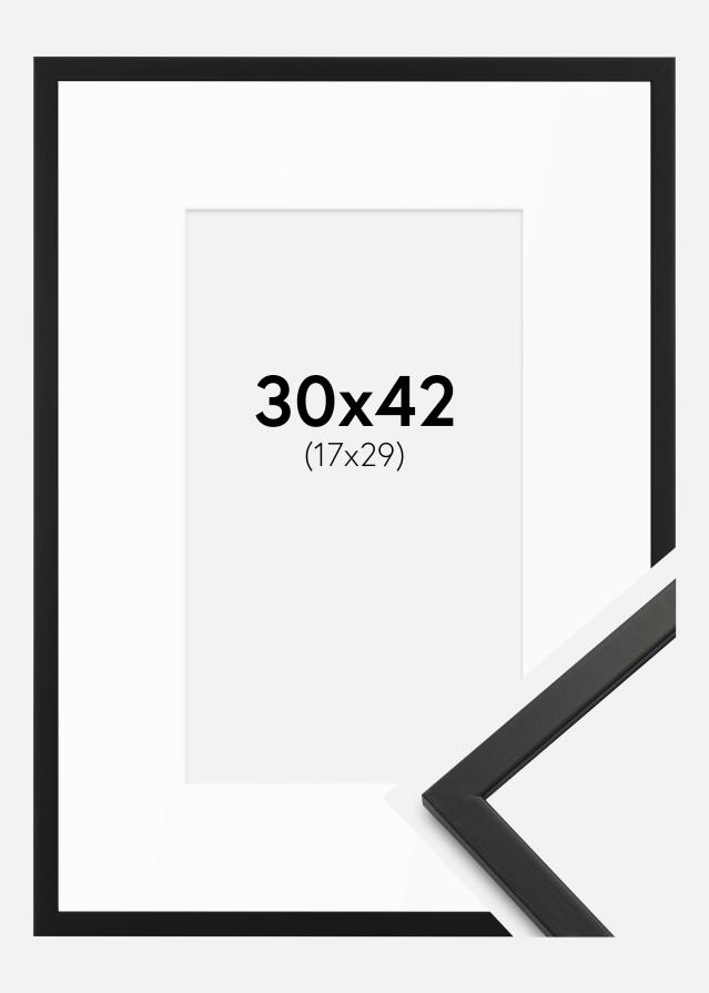 Cadre Edsbyn Noir 30x42 cm - Passe-partout Blanc 18x30 cm