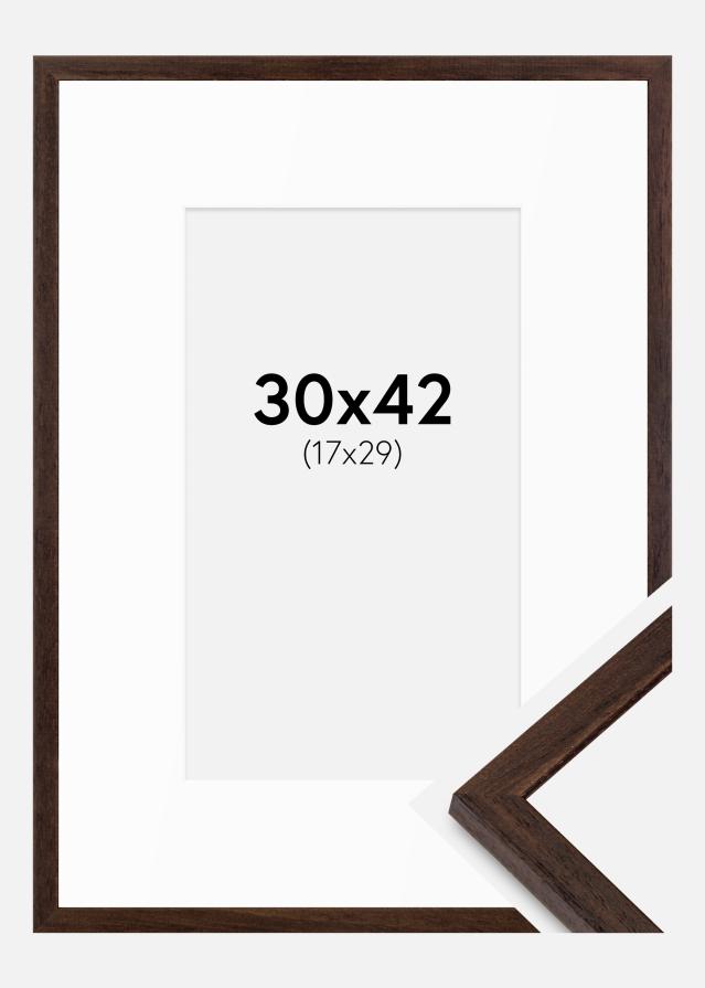Cadre Edsbyn Noyer 30x42 cm - Passe-partout Blanc 18x30 cm