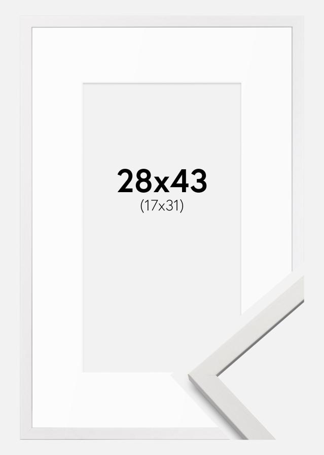 Cadre Edsbyn Blanc 28x43 cm - Passe-partout Blanc 18x32 cm